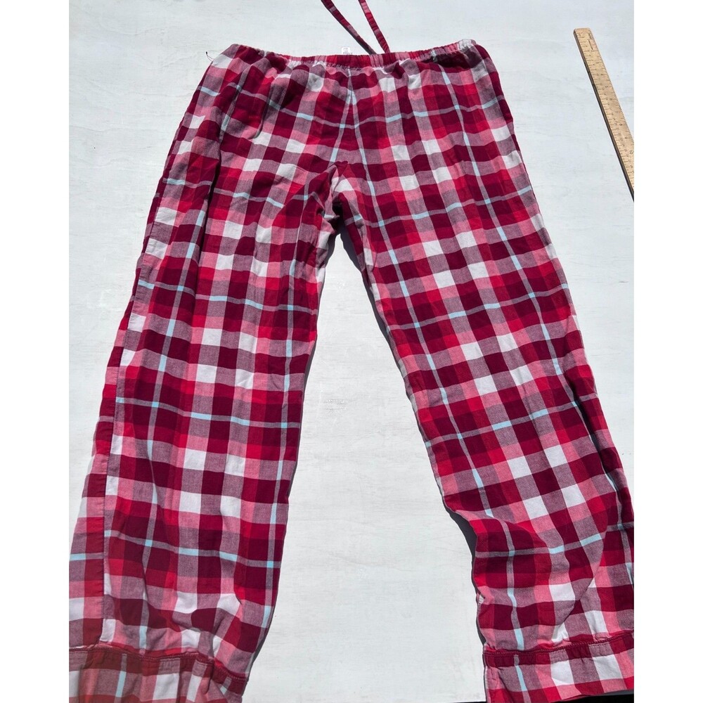 Gilligan & O'Malley Women’s 2-Piece Pajama Set Red Plaid Flannel Shirt Pants M